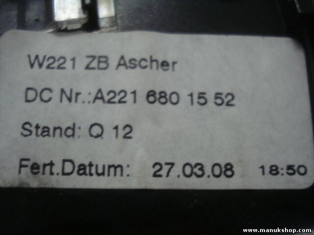 Aschenbecher Mercedes-Benz W221 ZB A2216801552 A221 680 15 52 2216801552 Q12