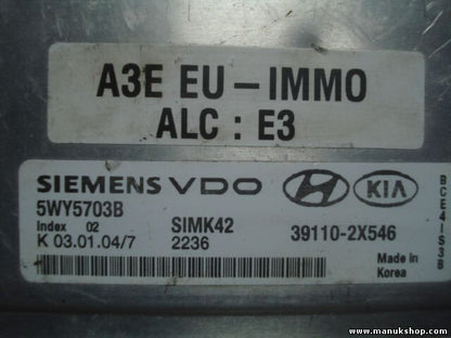 Motorsteuergerät Kia Rio 2004 391102X546 SIEMENS 5WY5703B SIMK42 A3E EU-IMM0
