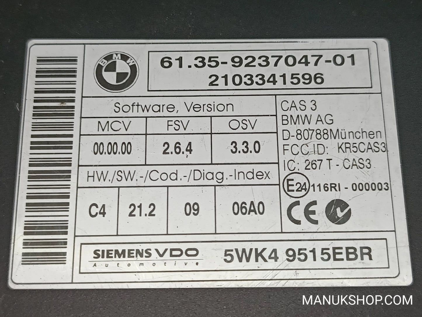 Steuergerät Wegfahrsperre Alarmmodul BMW E87 E92 6135923704701 5WK49515EBR