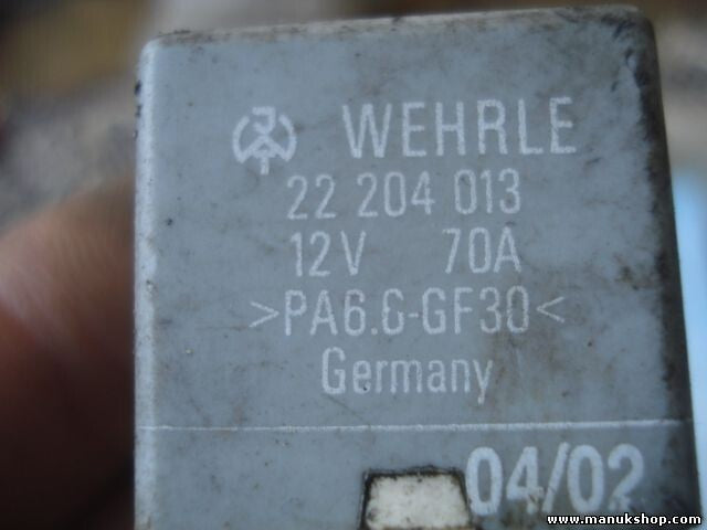 Relais Volkswagen VW WEHRLE 22 204 013 22204013 12V 70A