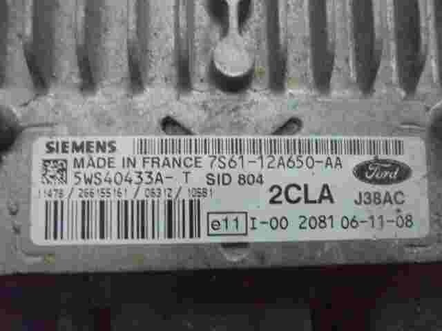 Motorsteuergerät Ford Fiesta V 5 7S6112A650AA 2CLA SIEMENS SID 804 5WS40433AT