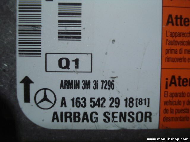 Airbagsensor Airbagsteuergerät Mercedes-Benz Q1 A1635422918 (81) D9V3M16A45I