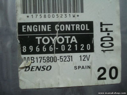 Motorsteuergerät Toyota Corolla 89666-02120 8966602120 DENSO MB175800-5231