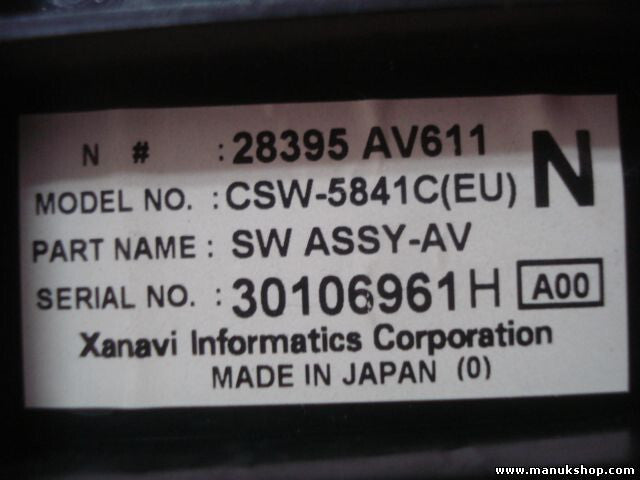 Heizungsbedienteil Primera P12 XANAVI 28395AV611 N 28395 AV611 N SW ASSY-AV