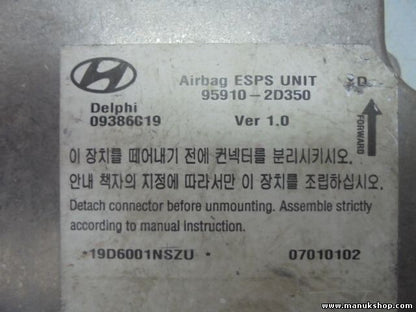 Airbagsensor Airbagsteuergerät Hyundai Elantra 959102D350 95910-2D350 ver 1.0