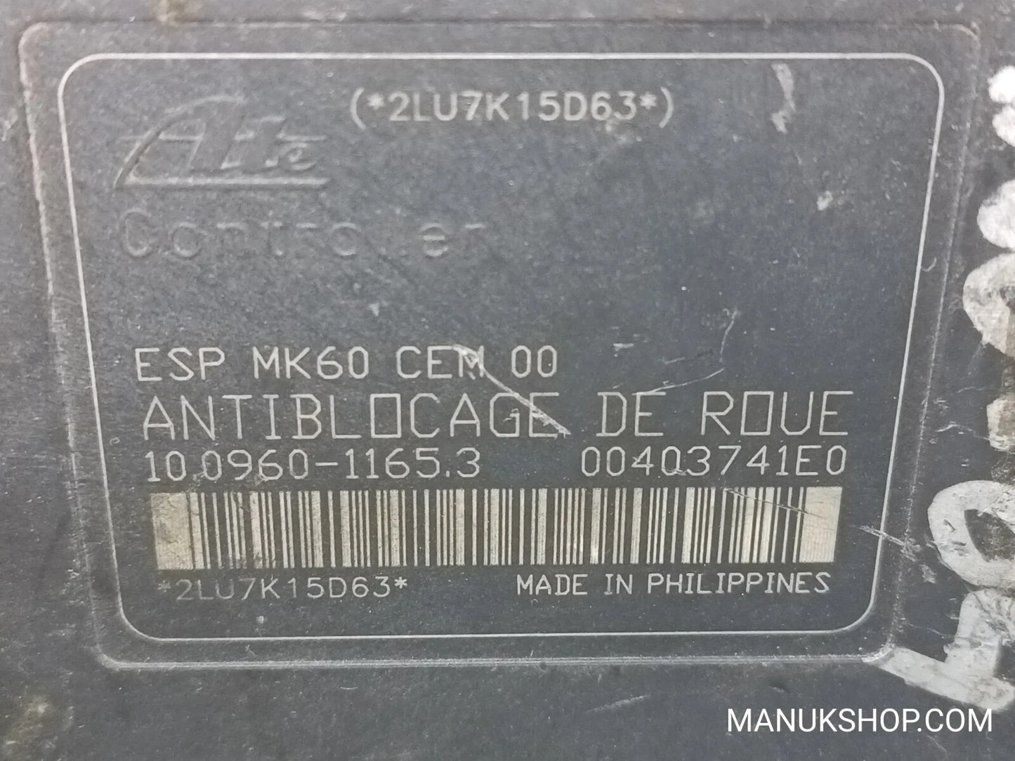 ABS Hydraulikblock Citroen 2LU7K15D63 10096011653 10.0960-1165.3 004030741E0