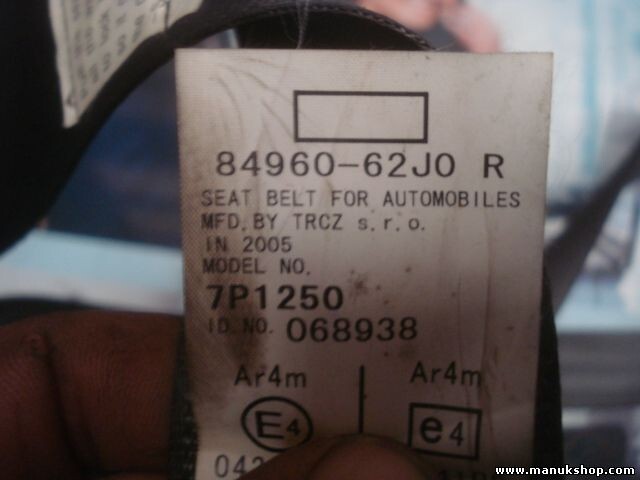 Sicherheitsgurt Gurt Suzuki Swift 7P1250 84980-62J0 R 8498062J0 8498062J0R