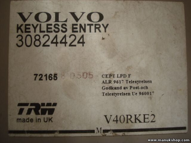 Relais Steuergerät Keyless ZV Entry VOLVO V40 S40 30824424 72165