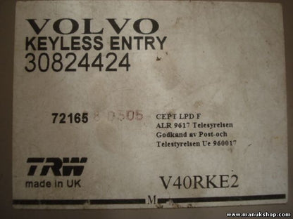 Relais Steuergerät Keyless ZV Entry VOLVO V40 S40 30824424 72165