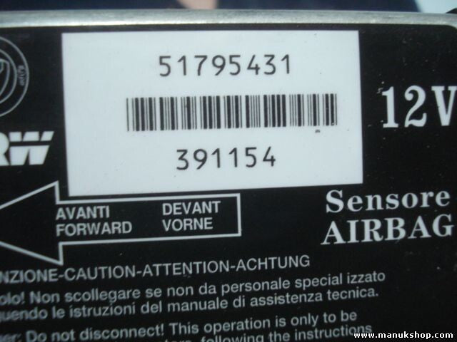 Airbagsensor Airbagsteuergerät Fiat Grande Punto TRW 12V 51795431 391154