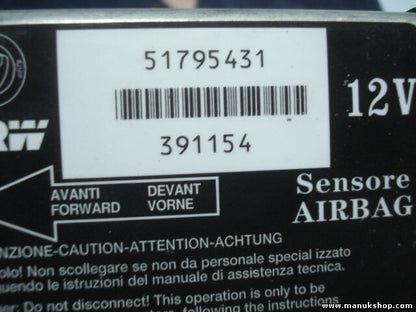 Airbagsensor Airbagsteuergerät Fiat Grande Punto TRW 12V 51795431 391154
