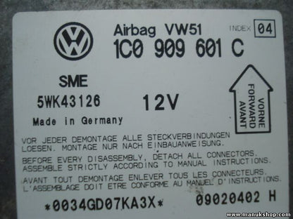 Airbagsensor Airbagsteuergerät Skoda Fabia 1999-2006 1C0909601C INDEX 04