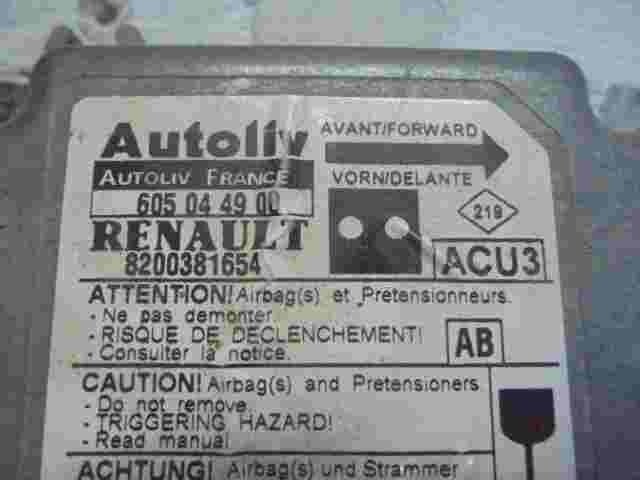 Airbagsensor Airbagsteuergerät Renault Kangoo (AB) 8200381654 605044900
