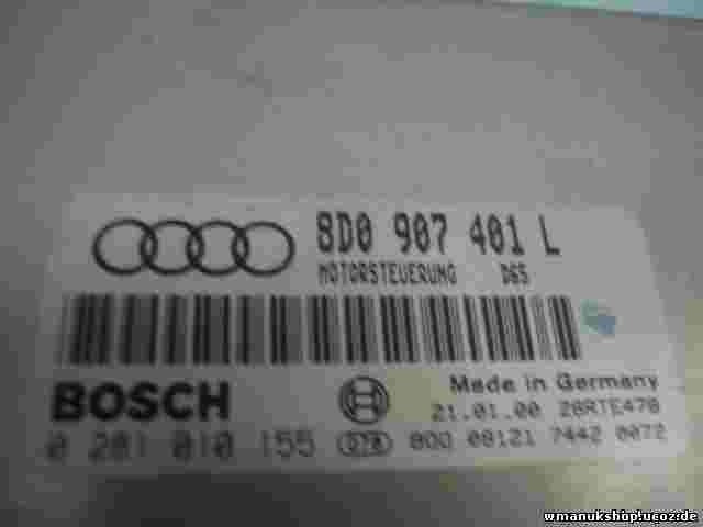 Motorsteuergerät VW Skoda Seat Audi A4  8D0907401L 8DO907401L BOSCH 0281010155