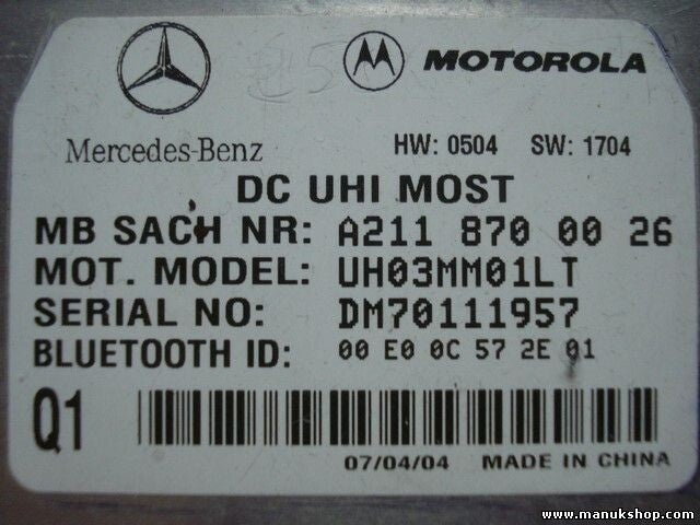 Steuergerät Interface Mercedes-Benz W169 SACH Motorola A2118700026 UH03MM01LT