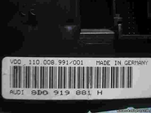 Kombiinstrument Tacho Audi A4 B5 V6 2.5 8D0919881H 8DO919881H VDO 110008991001