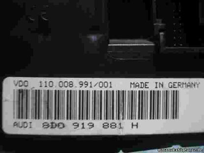 Kombiinstrument Tacho Audi A4 B5 V6 2.5 8D0919881H 8DO919881H VDO 110008991001