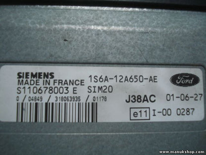 Motorsteuergerät Ford Fiesta J38AC SIM20 1S6A12A650AE Siemens S110678003E