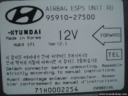 Airbagsensor Airbagsteuergerät Hyundai Coupe ESPS UNIT RD 9591027500 71H0002254
