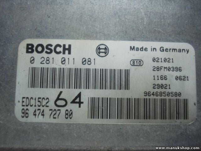 Motorsteuergerät Peugeot307 2.0 BOSCH 9646850580 9647472780 EDC15C264 0281011081