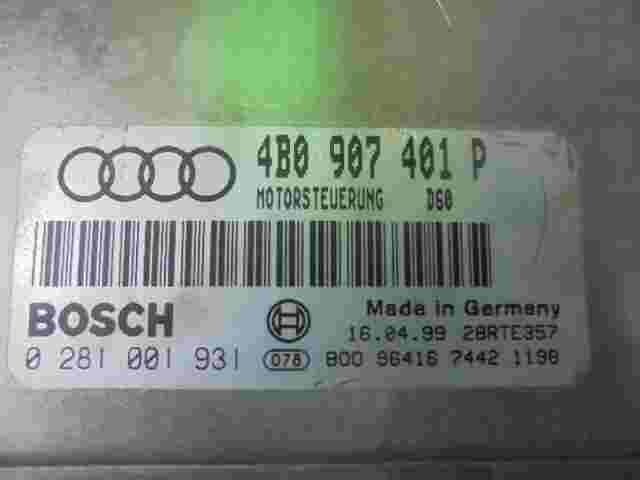 Motorsteuergerät Audi A6 C5 4B0907401P 4BO907401P 28RTE357 BOSCH  0281001931