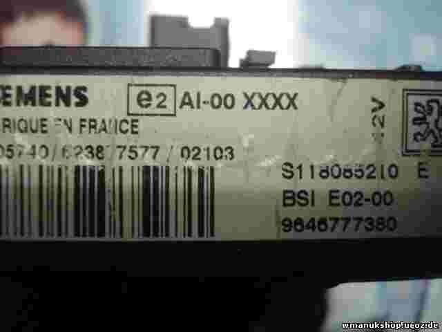 Sicherungskasten Xsara Picasso Partner BSI E02-00 9646777380 S118085210E