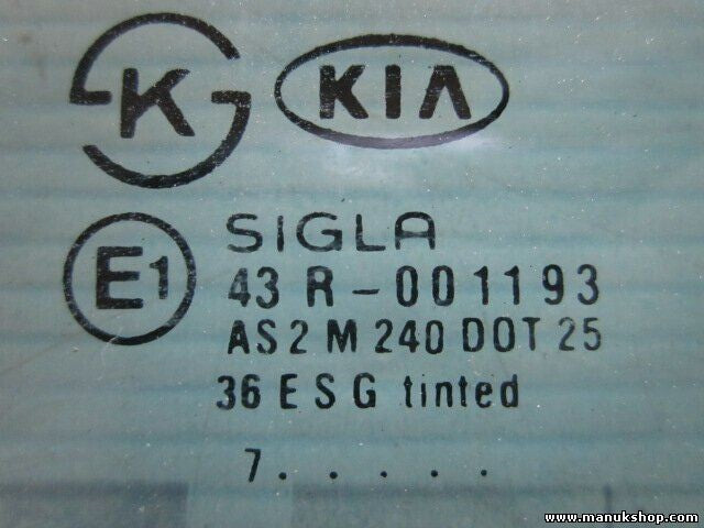 Dreieckscheibe Seitenscheibe hinten rechts Kia Sportage AS2M240DOT25