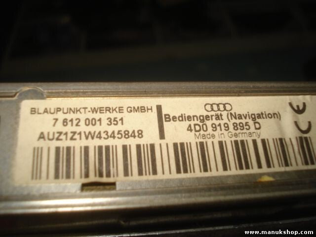 Bediengerät Navigation Audi A6 A8 4D0919895D BLAUPUNKT-WERKE GMBH 7612001351