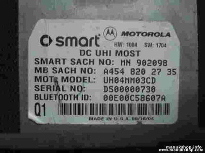 Steuergerät Interface Smart Forfour MOTOROLA A4548202735 UH04MM03CD DS00000730