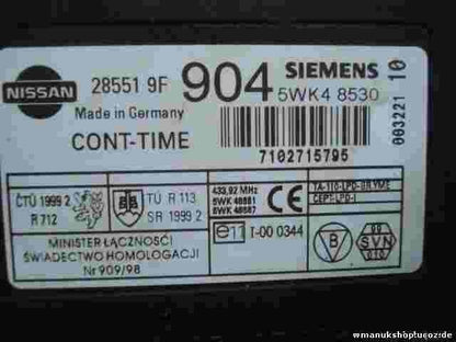 Steuergerät Zentralverriegelung Nissan Terrano 28551 9F 904 285519F904 5WK48530
