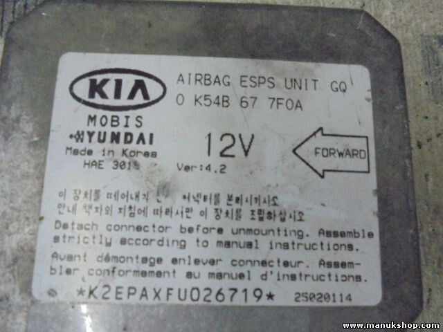 Airbagsensor Airbagsteuergerät Hyundai Kia 0K54B677F0A 0 K54B 67 7F0A VER.4.2