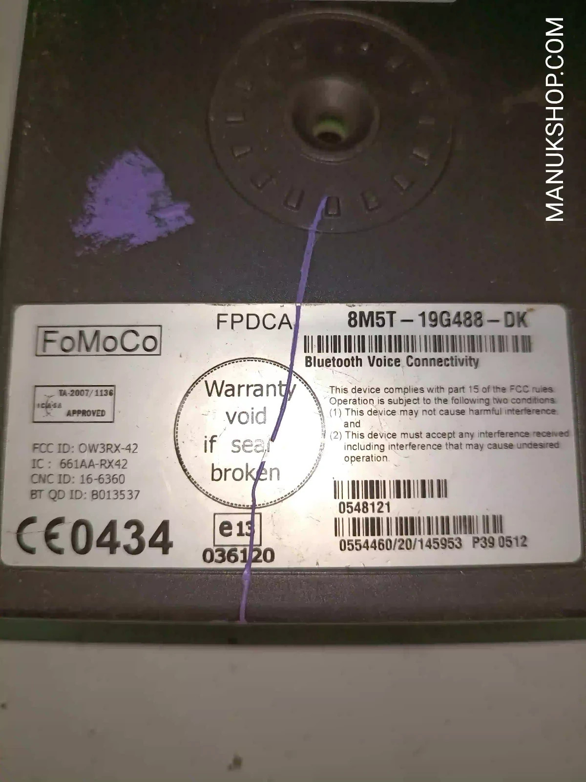 Bluetooth Teléfono Ford Mondeo 8M5T19G488DK 8M5T-19G488-DK  FoMoCo 661AARX42