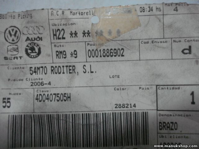 Querlenker vorne oben links Audi A8 VW Volkswagen 4D0407505H 4D0 407 505 H