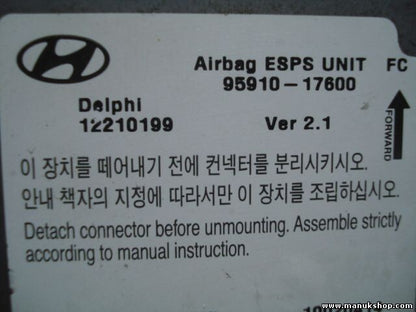Airbagsensor Airbagsteuergerät Hyundai Matrix VER 2.1 9591017600 95910-17600