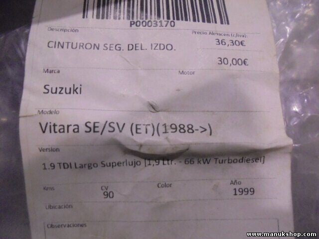Sicherheitsgurt Gurt  vorne links Suzuki Vitara SE/SV ET  222172 01KPT222172