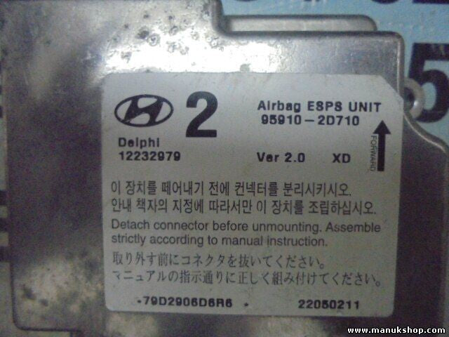 Airbagsensor Airbagsteuergerät Hyundai Elantra 2005 959102D710 12232979 Ver 2.0