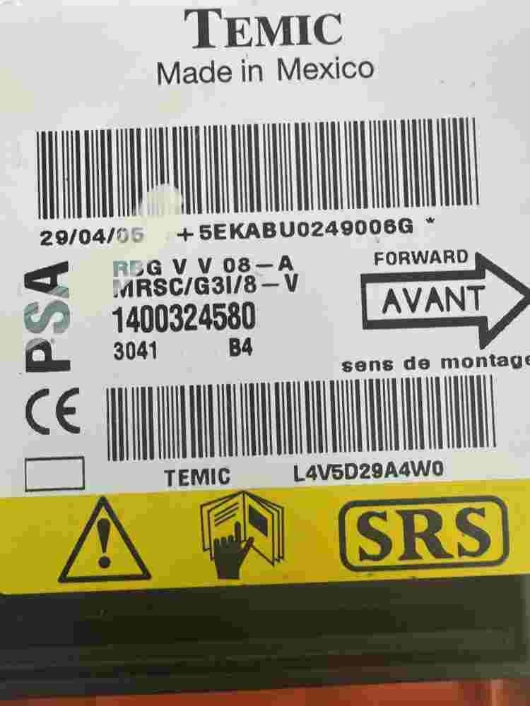 Airbagsensor Airbagsteuergerät Citroen C8 1400324580 Temic RBGVV08A  L4V5D29A4W0