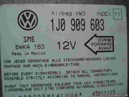 Airbagsensor Airbagsteuergerät Polo 6N Ibiza Cordoba 1J0909603 INDEX 11 5WK4163
