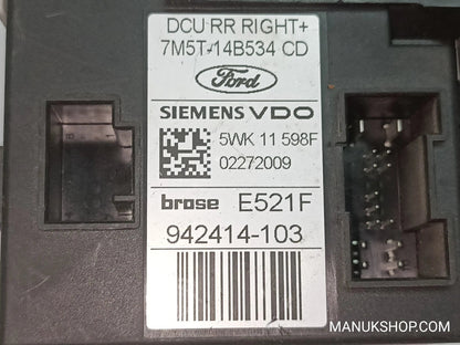 Fensterheber motor Hinten Recht Ford Focus 7M5T14B534CD 5WK11598F  942414103