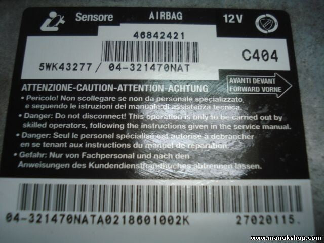 Airbagsensor Airbagsteuergerät Alfa Romeo 147 12V C404 TRW 46842421 5WK43277