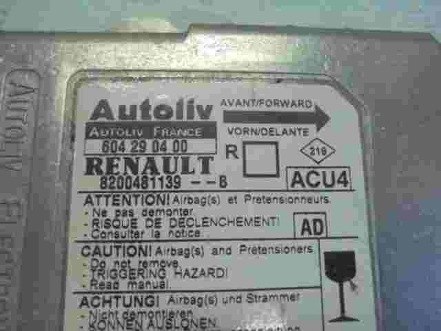 Airbagsensor Airbagsteuergerät Renault Scenic (AD) 8200481139B 604290400