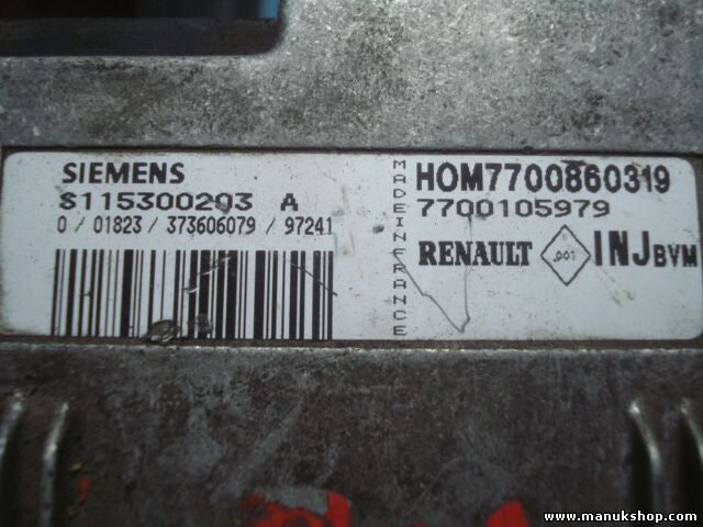 Motorsteuergerät Renault Clio INJ BVM HOM7700860319 HOM 7700860319 7700105979