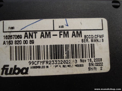 Antennenverstärker Mercedes-Benz ML 270 CDI A 163 820 00 89 A1638200089 16267069