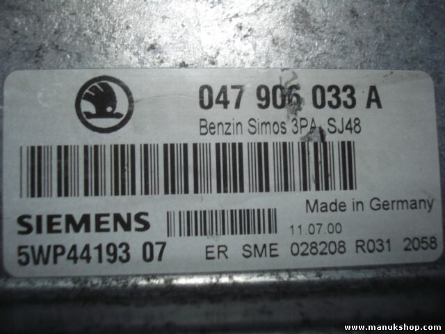 Motorsteuergerät Skoda Fabia SIMOS 3PA SJ48 047906033A SIEMENS 5WP4419307