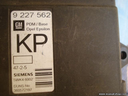 Karosseriesteuergerät Opel Vectra Epsilon KP GM 9227562 9 227 562 5WK46002