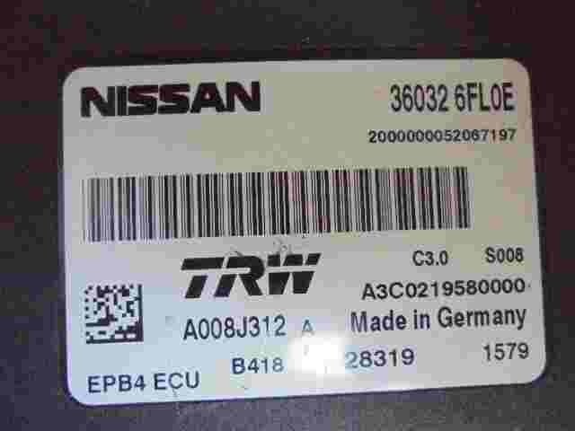 Steuergerät Nissan Qashqai II 360326FL0E TRW A008J312 A EPB4 A3C02958000
