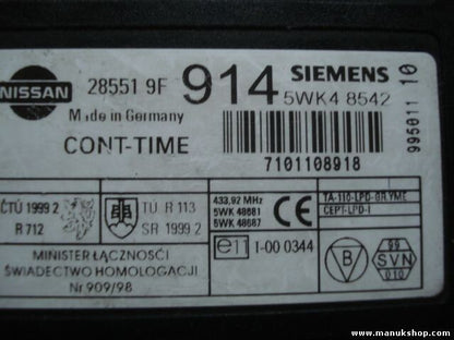 Steuergerät Zentralverriegelung Nissan Primera P11 285519F914 SIEMENS 5WK48542