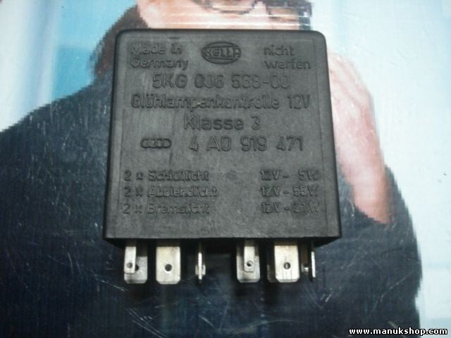 Bremslichtkontrolle Relais Audi A6 A4 B5 80 4A0919471 Nr.301 HELLA 5KG00656800