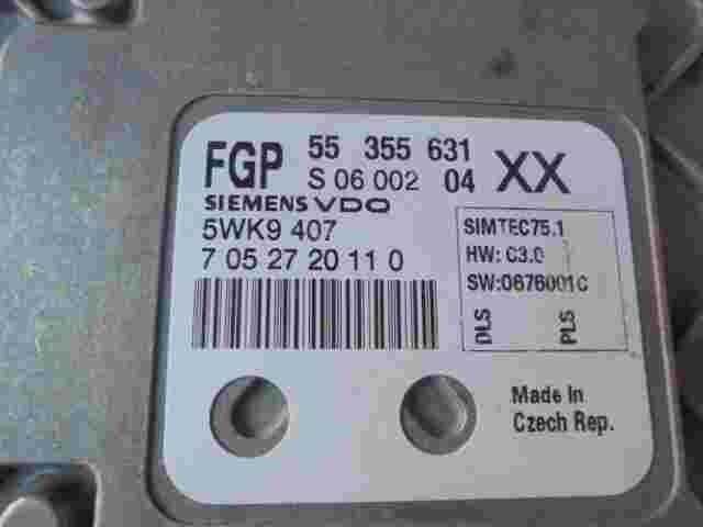 Motorsteuergerät Opel Vectra C 55355631XX 55355631 XX FGP SIEMENS VDO 5WK9407