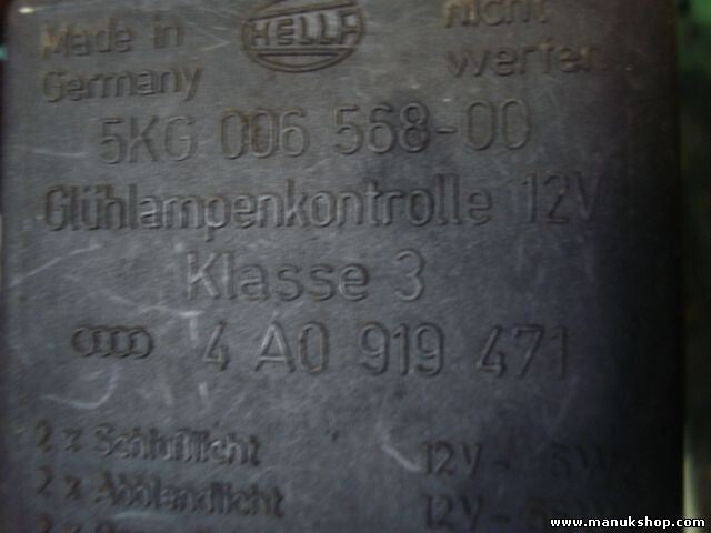 Bremslichtkontrolle Relais Audi A6 A4 B5 80 4A0919471 Nr.301 HELLA 5KG00656800